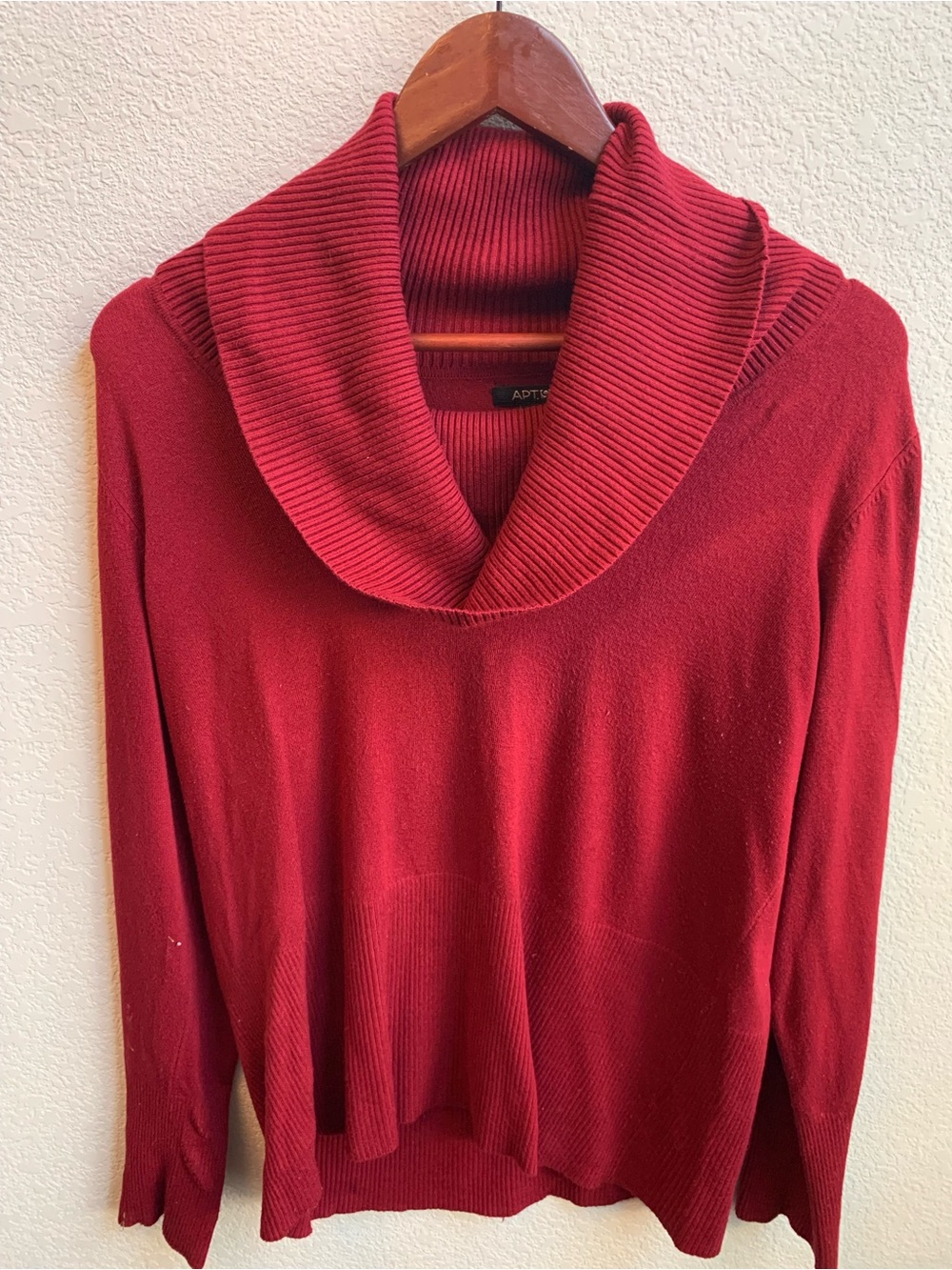 Apt. 9 Deep Red Cowl-Neck Sweater